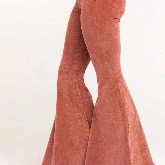 Free People Just Float Corduroy Flare Jeans / Pants In Rose Size 25 - Picture 3 of 8